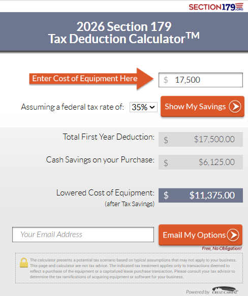 Section 179 Tax Deduction Calculator